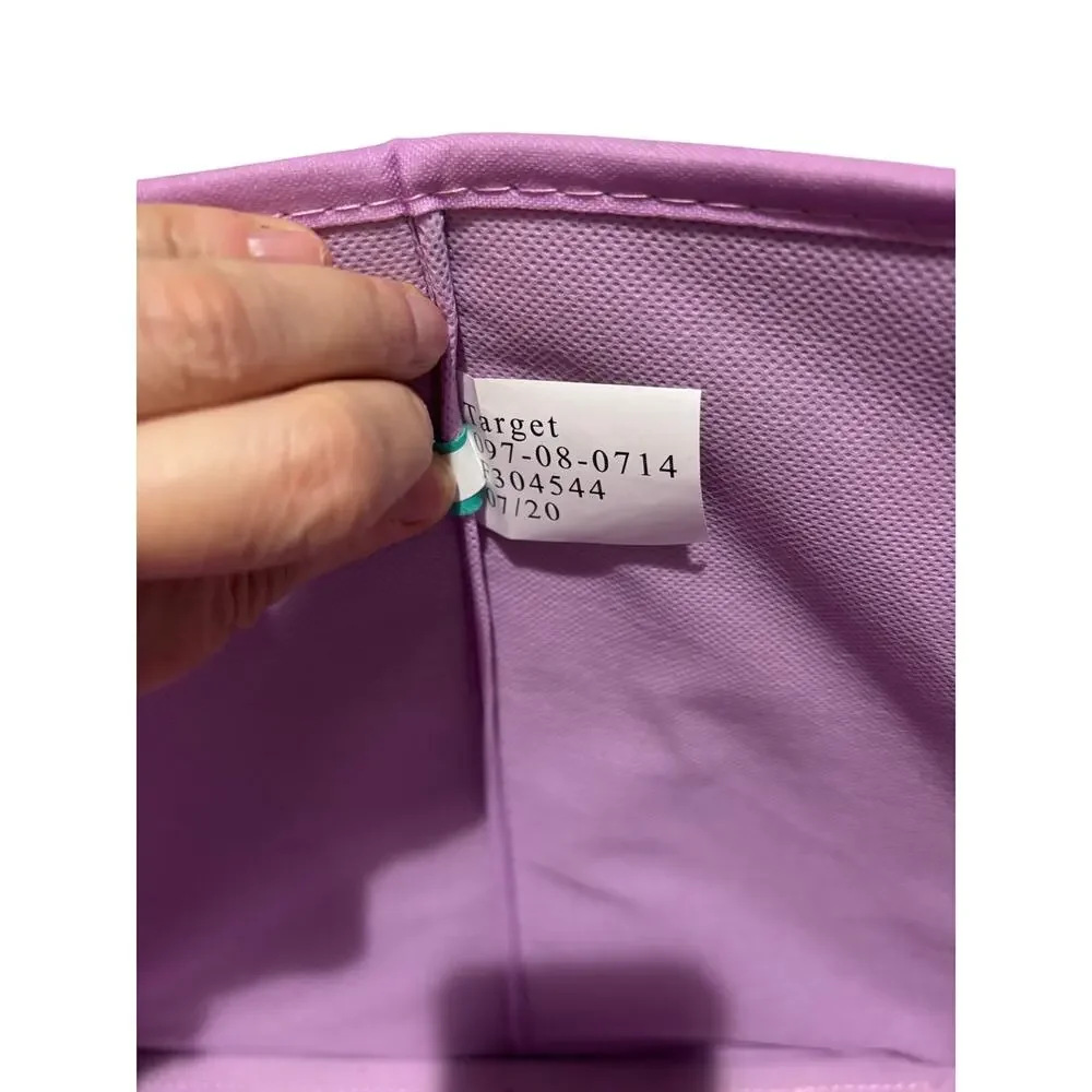 Pillowfort Meadow Magic storage bin purple lavender rainbows euc
